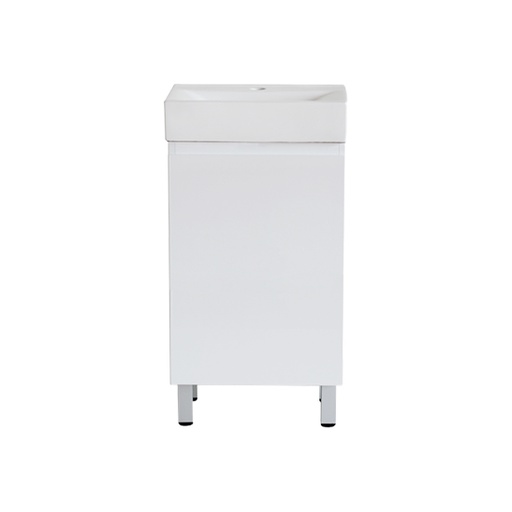 [91065/M53L] 500Lx830Hx325Dmm Gloss White 2PAC MDF 1/DR Freestanding Vanity