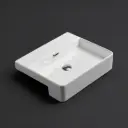502*420*125mm Gloss White Kliff Fine Ceramic Semi Ress Basin Notap Hole Overflow,32mm Waste