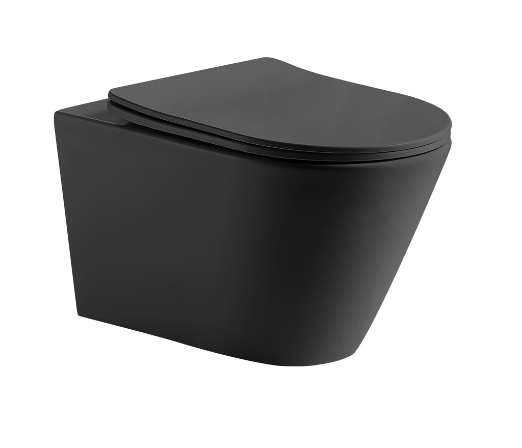 [56156] 520*360*350mm Matte Black Agena Tonardo Rimless Flush Wall-Hung Pan