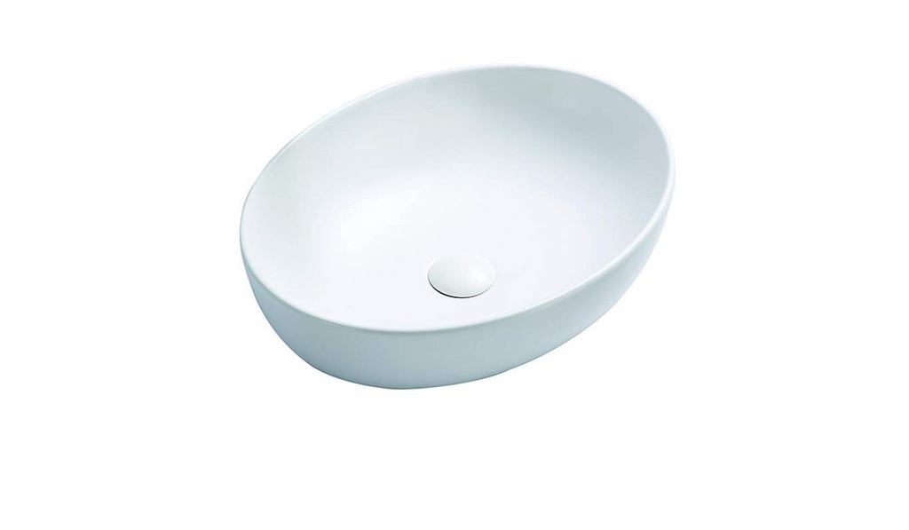 [55422] 520*395*130mm Matt White Carey Fine Ceramic Above Counter Basin No Overflow,32mm Waste