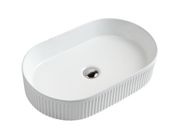 [50022] 580*360*120mm Cora Above Counter Fluted Matt White Pill Basin (New Arrival)