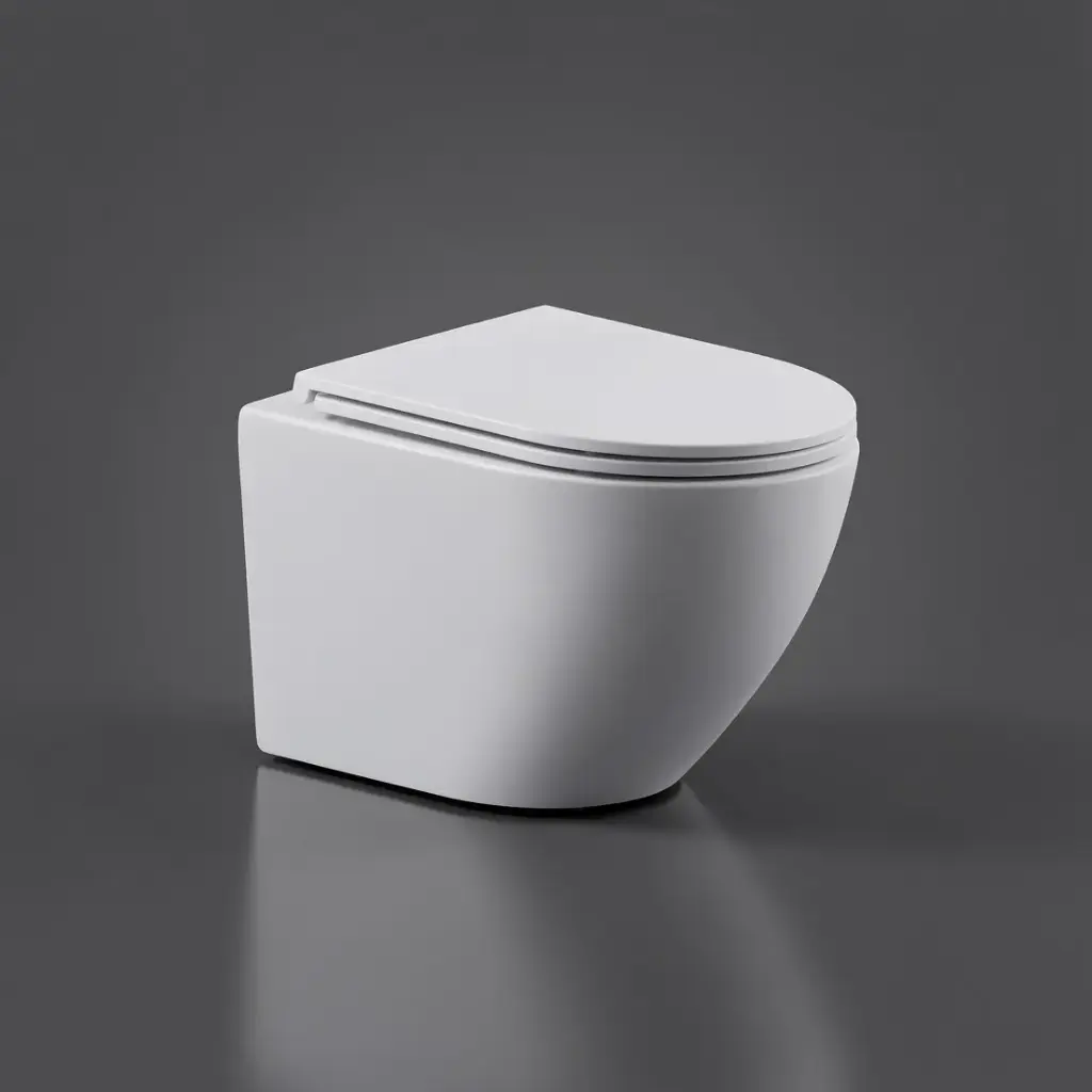 [50351] 580*365*365mm Wall Hung Pan (Rimless) With Slim Uf Seat Cover