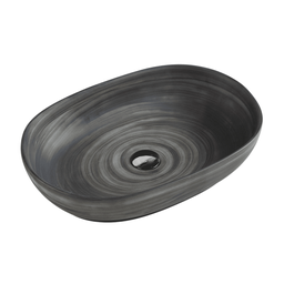 [50062] 585*400*125mm Oval Tornado Black  Above Counter Basin
