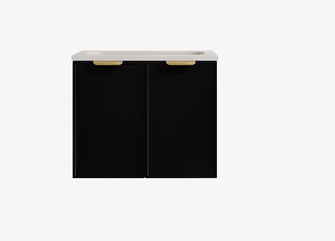 [56459] 590*455*560mm Matte Black Madura Federation Wall Hung PVC Cabinet