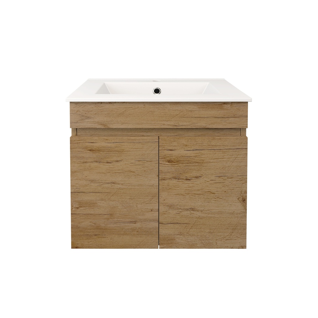 [56548] 590X370X500mm Camden Modern Wall Hung Cabinet Prime Oak,Soft Closing Finger Pull Doors