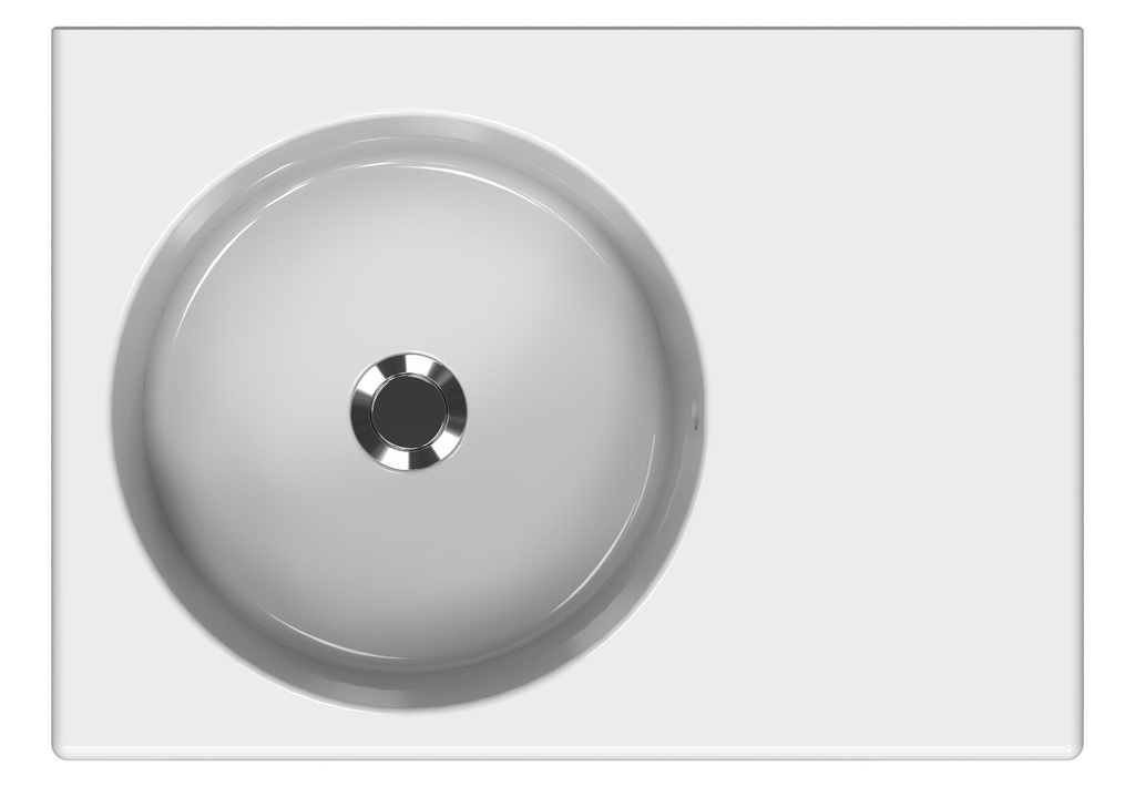 [43716] 600*425*168mm White Art Round Wall Hung Basin Right Hand Side