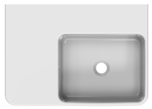 [43713] 600*425*168mm White Art Wall Hung Left Hand Side Basin