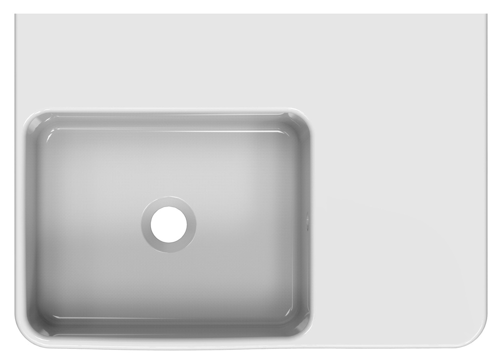 [43714] 600*425*168mm White Art Wall Hung Right Hand Side Basin