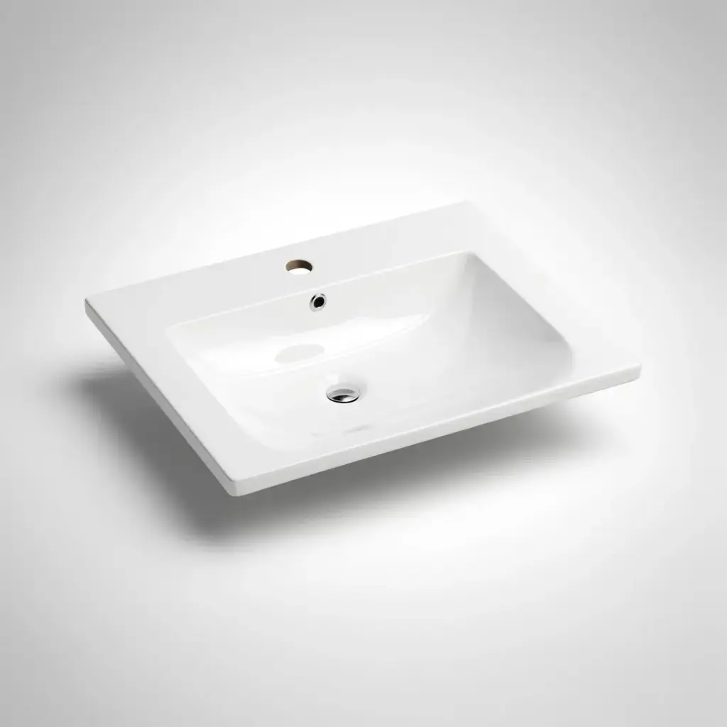 [90142/NM-600] 600*460*165mm Eden D Shape Basin Ceramic Top
