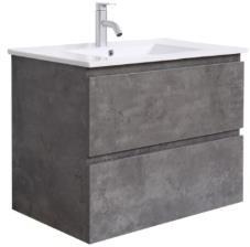 [50391] 600*460*550mm Wall Hung Canyon Oak Woodgrain Vanity Cabinet Only Two Drawer