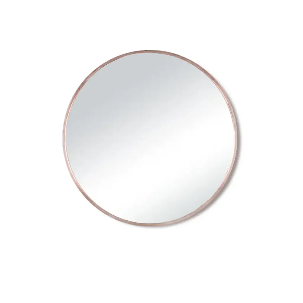 [85017/PM600RG] 600*600MM PENCIL EDGE ROUND PLAIN MIRROR ROSE GOLD FRAMED