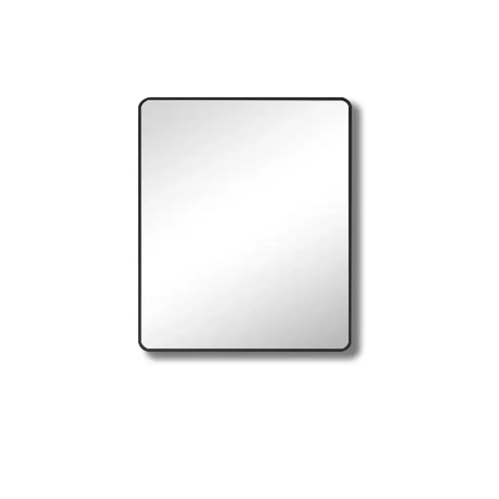 [85031/PM6075MB] 600*750MM PENCIL EDGE RECTANGLE PLAIN MIRROR MATTE BLACK FRAMED