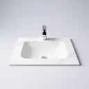 600L*460D*180Hmm White Marble Look Sintered Stone Top With Undermount Basin