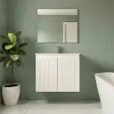 600Lx550Hx460Dmm Amber Matte White 2PAC MDF 2/DR Wall Hung Vanity