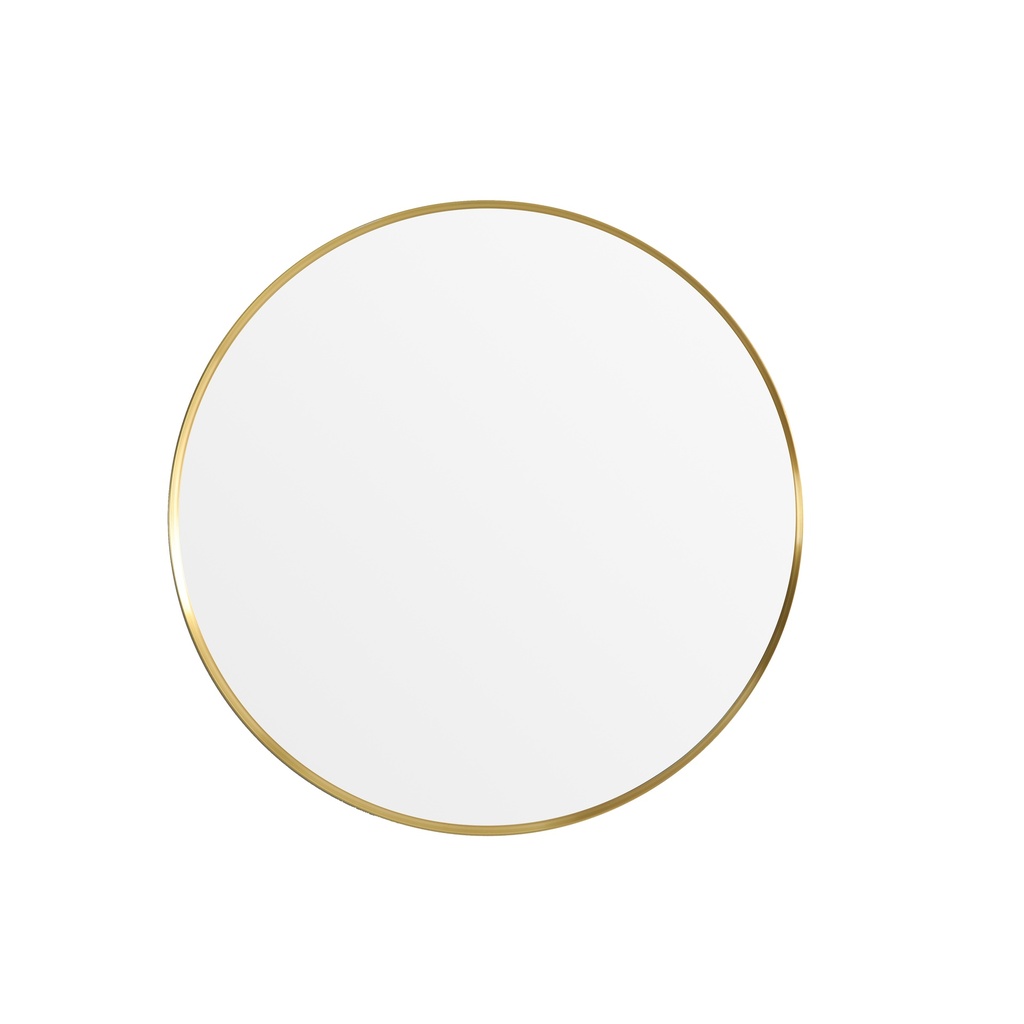 [55899] 600X600X35mm Burshed Gold Orbis Frame Mirror