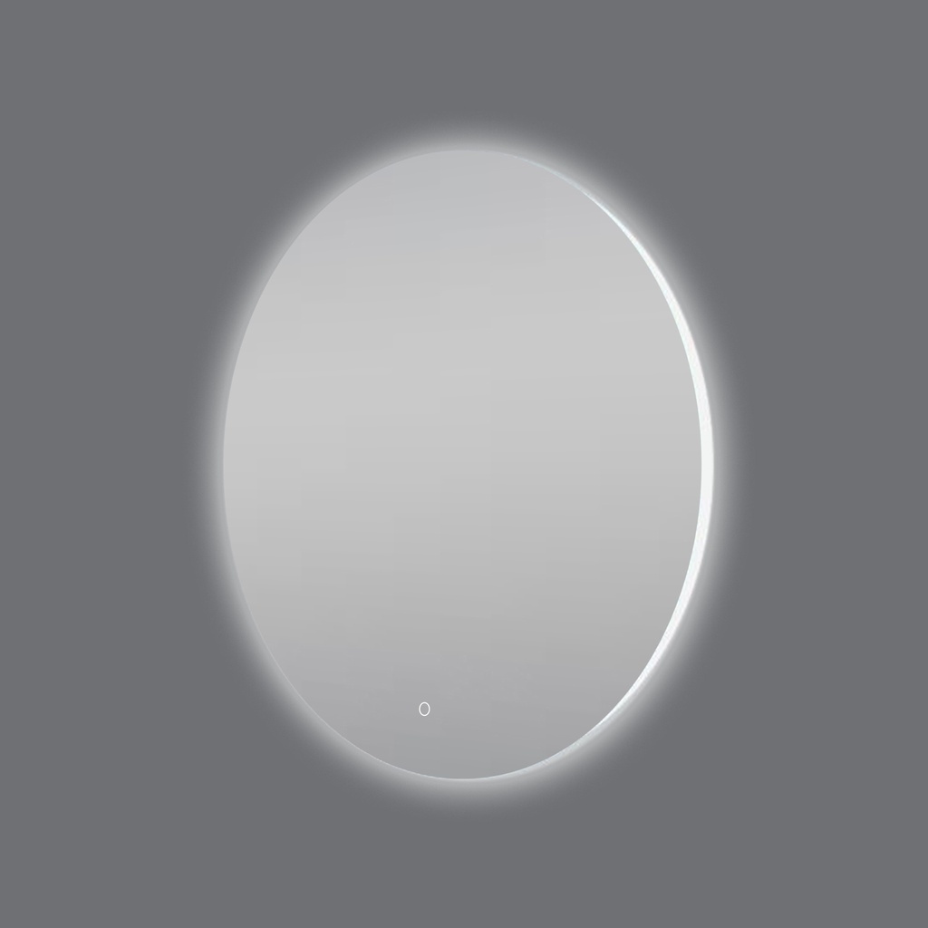 [41227] 600mm Round 3 Color Lighting Backlit Acrylic LED Mirror Touch Sensor Switch Defogger Pad Wall Mounted