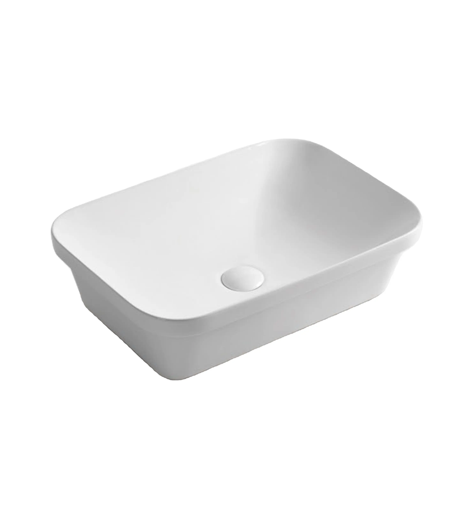 [55523] 605*368*148mm Gloss White Kliff Fine Ceramic Insert Basin No Overflow,32mm Waste