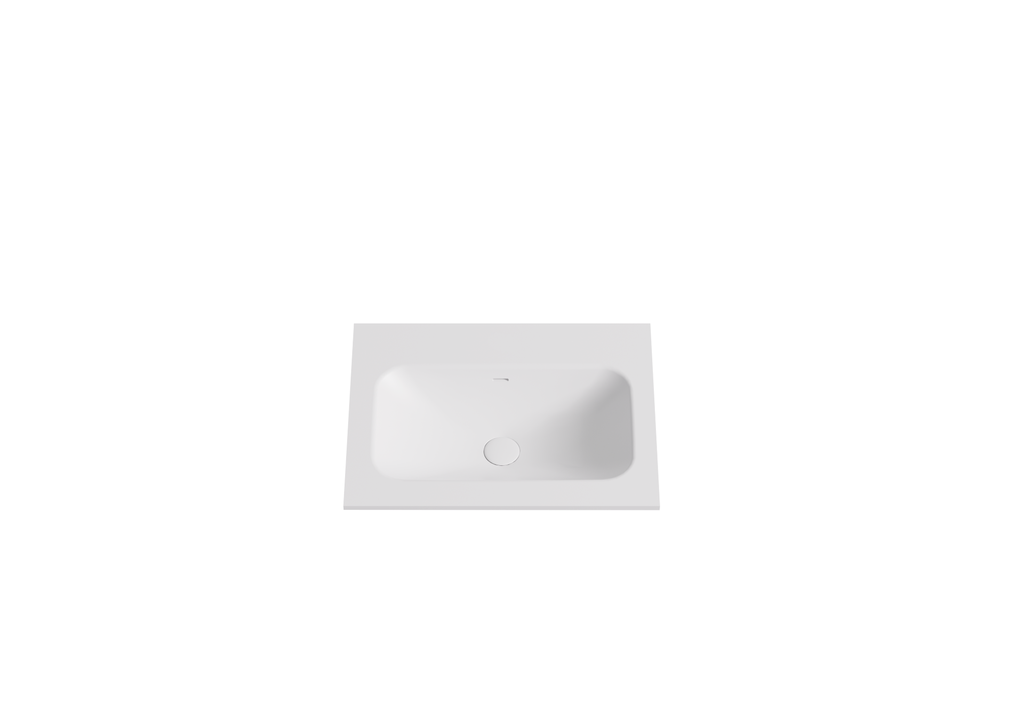 [56072] 605X465X145 Matte White Chasey Solid Surface Stone Basin