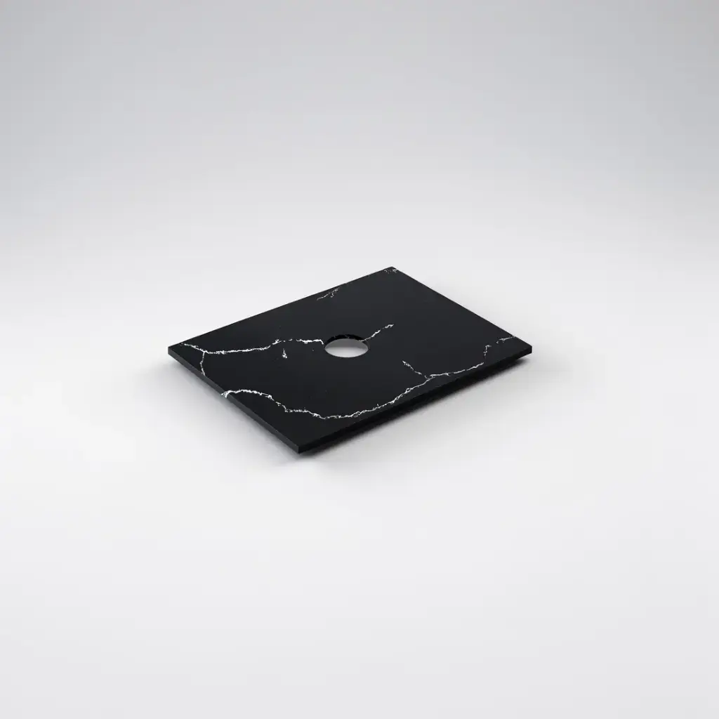 [56328] 605X505X12mm Calacatta Night Solid Surface Curve Stone Top