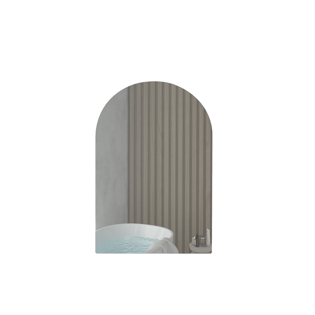 [91101/ARSV6090MW] 610Lx900Hx120Dmm Arched Matte White 2PAC MDF 1 Left Hand Side Hinged Door Shaving Cabinet