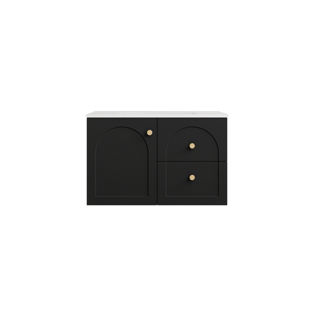 [56792] 740*455*470mm Matte Black Chester Federation Wall Hung PVC Cabinet,Right Hand Drawers