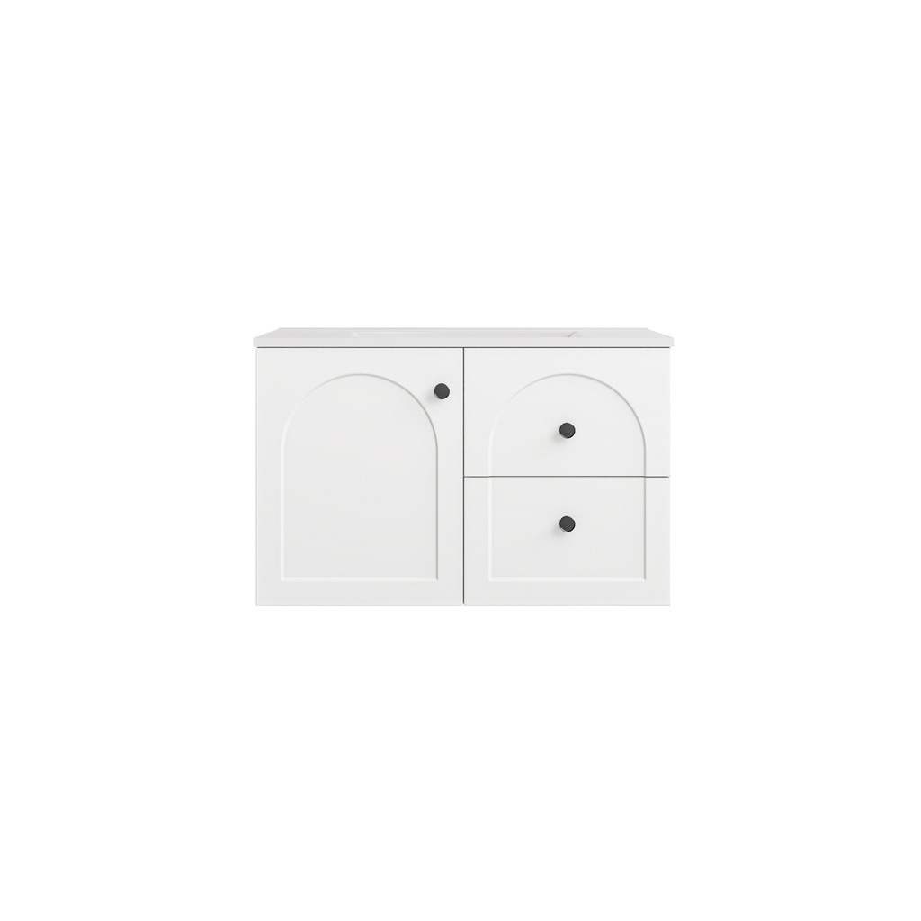 [56790] 740*455*470mm Matte White Chester Federation Wall Hung PVC Cabinet,Right Hand Drawers
