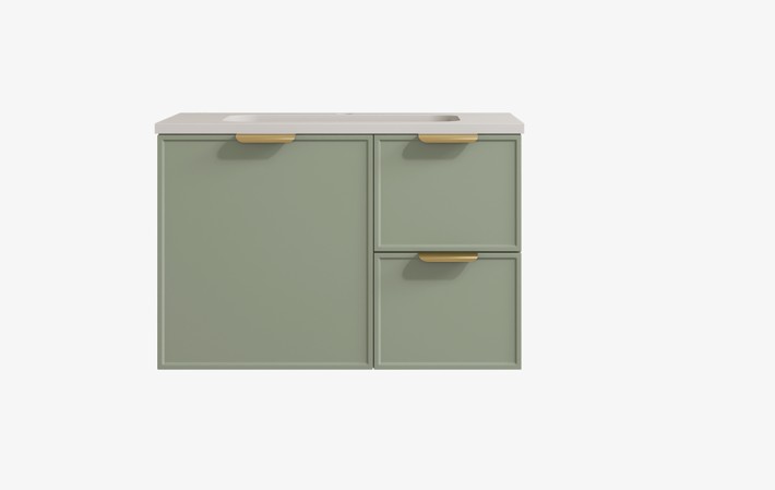 [56468] 740*455*560mm Olive Green Madura Federation Wall Hung PVC Cabinet,Right Hand Drawers