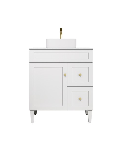 [56489] 740X455X860mm Matte White Harold Federation Free Standing PVC Cabinet,Right Hand Drawers