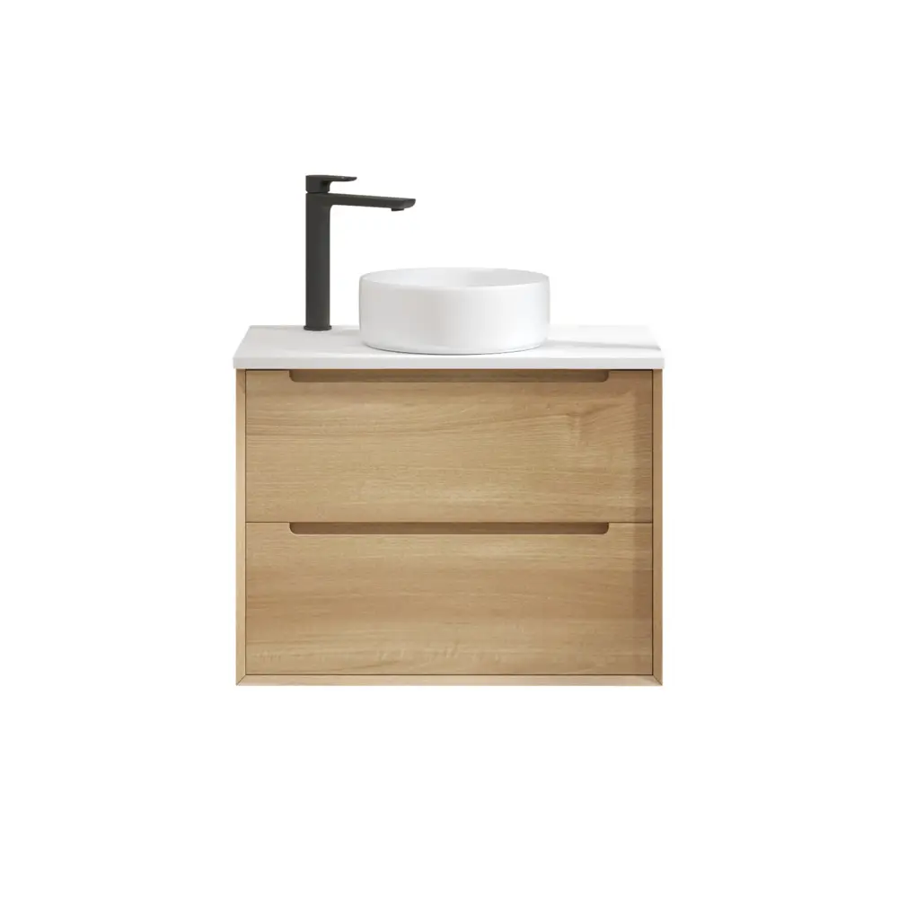 [93405/BE7546W-NO] 740x460x550mm Bell Collection Natural Oak 2/DW Wall Hung Vanity
