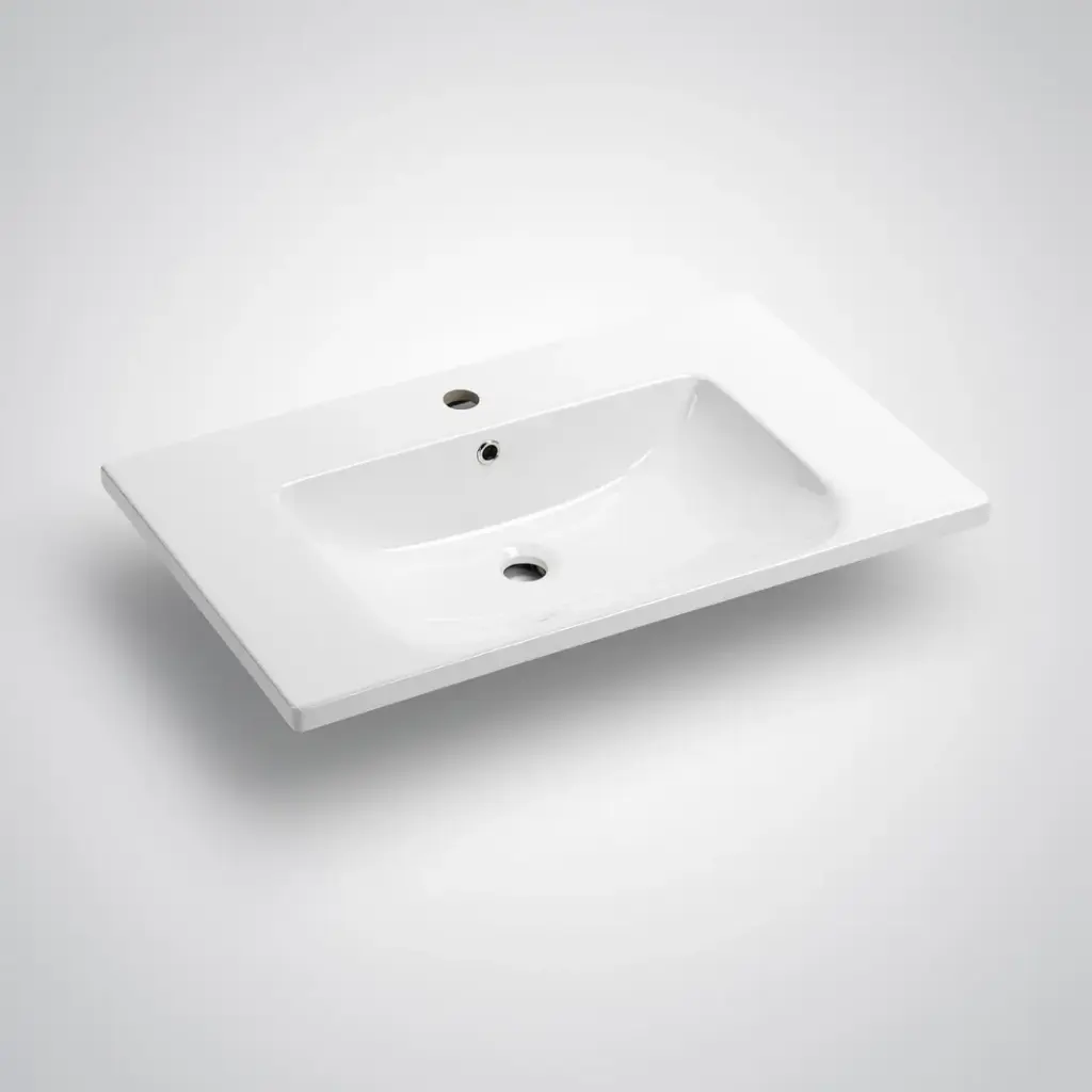 [90143/NM-750] 750*460*165mm Eden D Shape Basin Ceramic Top