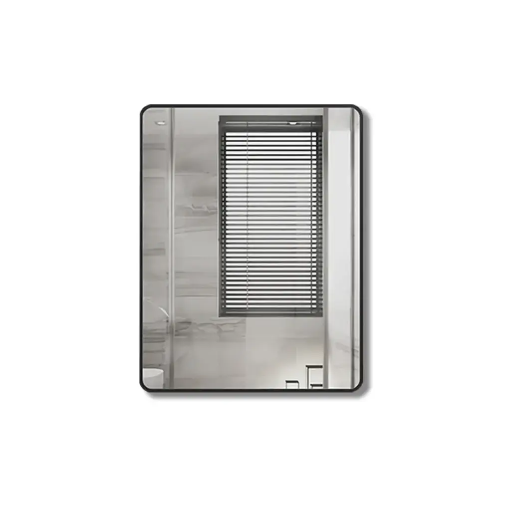 [85033/PM7590MB] 750*900MM PENCIL EDGE RECTANGLE PLAIN MIRROR MATTE BLACK FRAMED