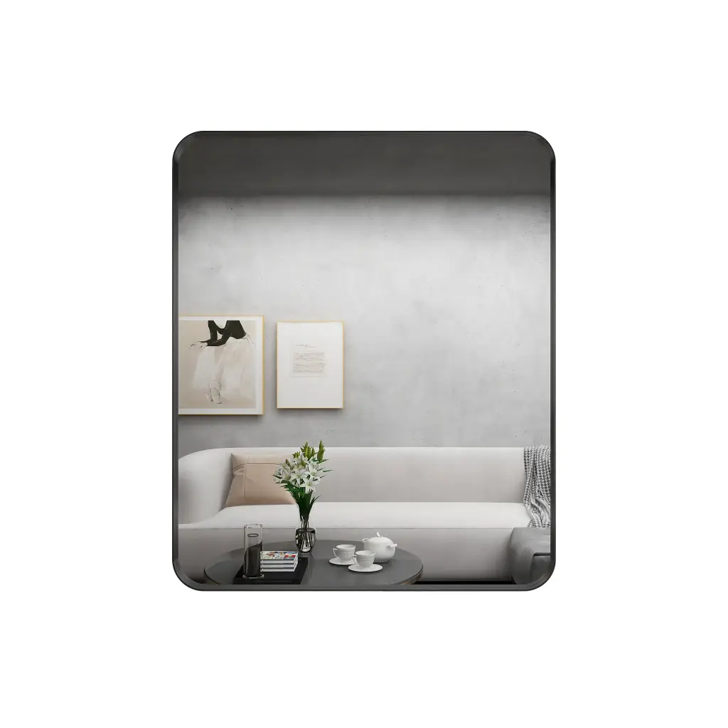[85035/YS7590MB] 750*900mm Black Framed Rectangle Mirror
