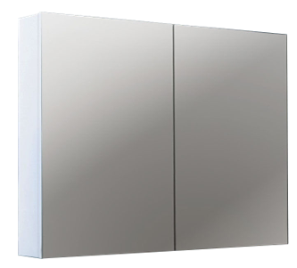 [91040/MPSV750] 750Lx150Dx720Hmm Gloss White 2PAC MDF 2/DR Pencil Edge Shaving Cabinet