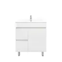 750Lx830Hx350Dmm Gloss White 2PAC PVC 2L/DW 1R/DR Freestanding Vanity