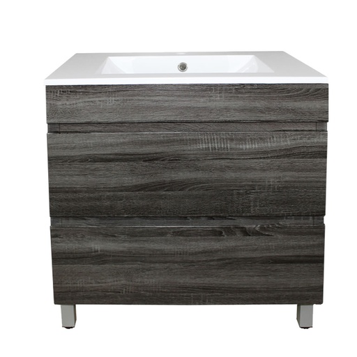 [93038/DG7546L] 750Lx830Hx450Dmm Dark Grey MDF Board with PVC Vacuum Filmed 2/DW Freestanding Vanity
