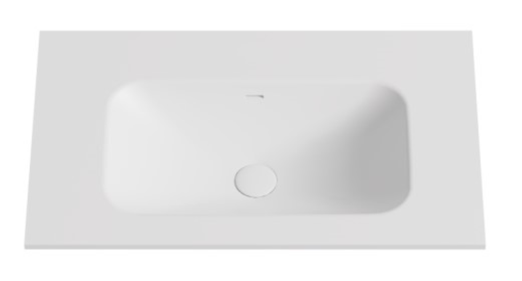 [56073] 755X465X145 Matte White Chasey Solid Surface Stone Basin