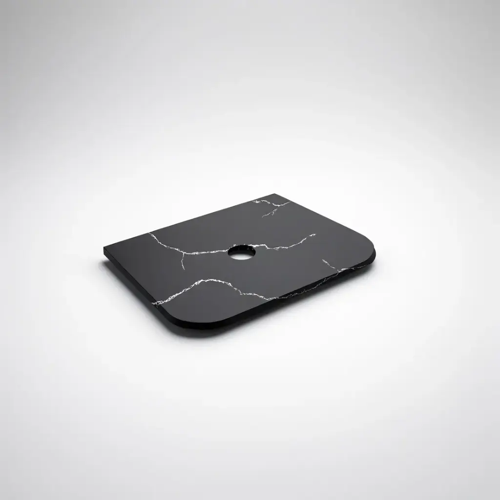 [56329] 755X505X12mm Calacatta Night Solid Surface Curve Stone Top