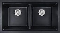 [44623] 833*467*240mm Cora Black Undermount Double Bowl Granite Sink