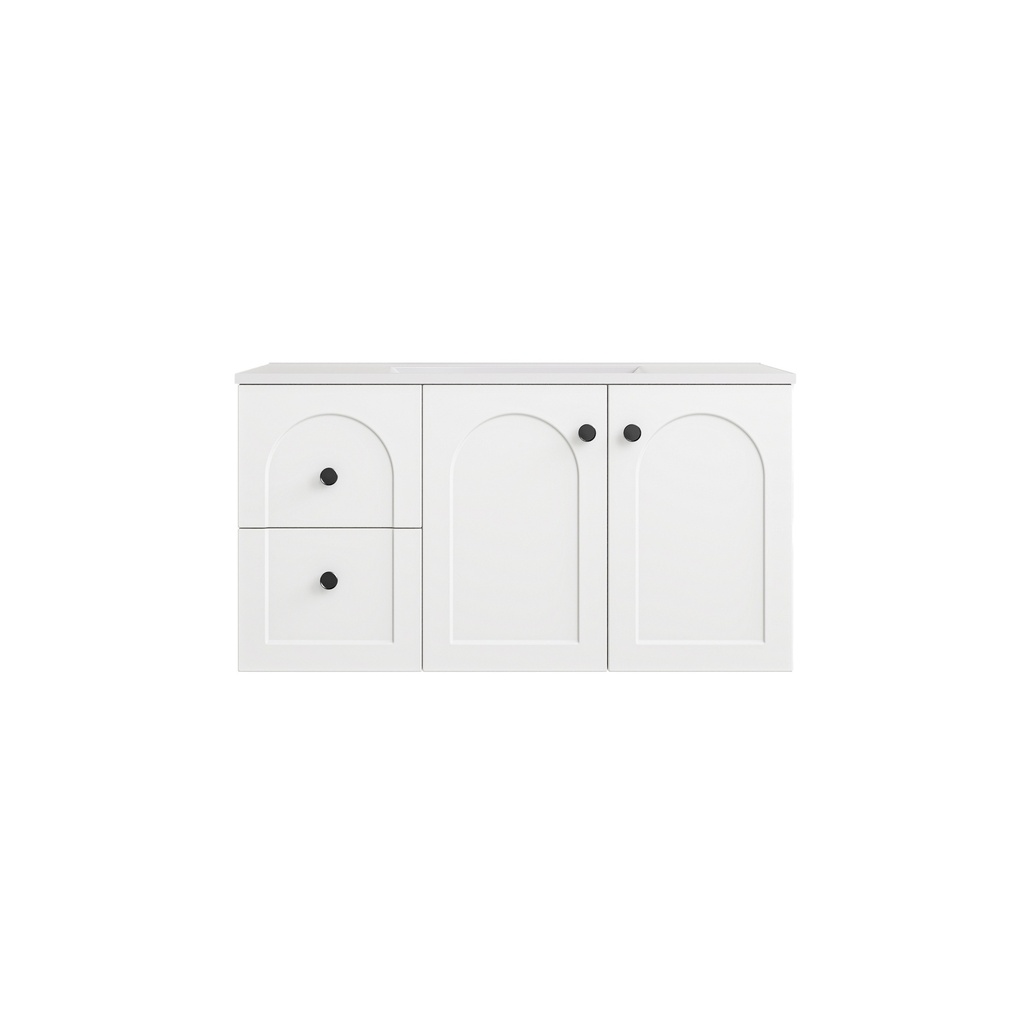 [56797] 890*455*470mm Matte White Chester Federation Wall Hung PVC Cabinet,Left Hand Drawers