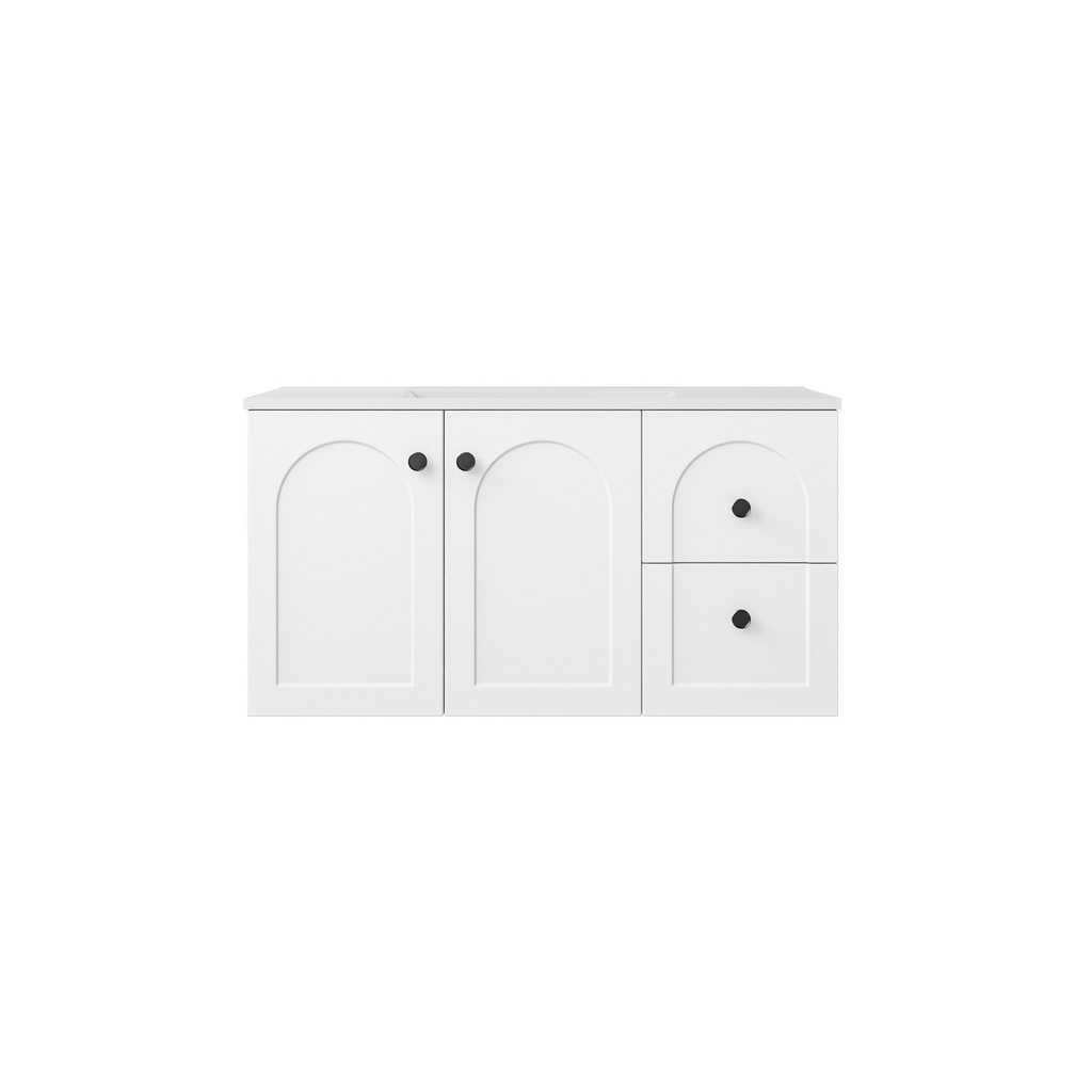 [56798] 890*455*470mm Matte White Chester Federation Wall Hung PVC Cabinet,Right Hand Drawers
