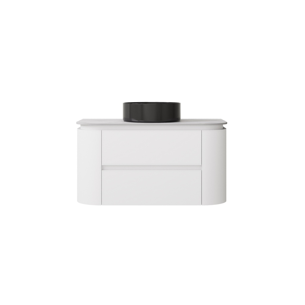 [56678] 890X455X470mm Matte White Devito Modern Wall Hung Vanity PVC Cabinet