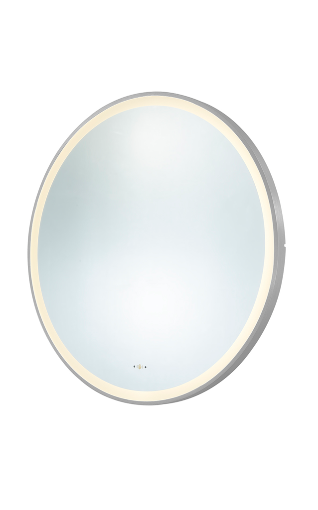 [55949] 900X900X32mm Brushed Nickle Orbis Framed LED Mirror