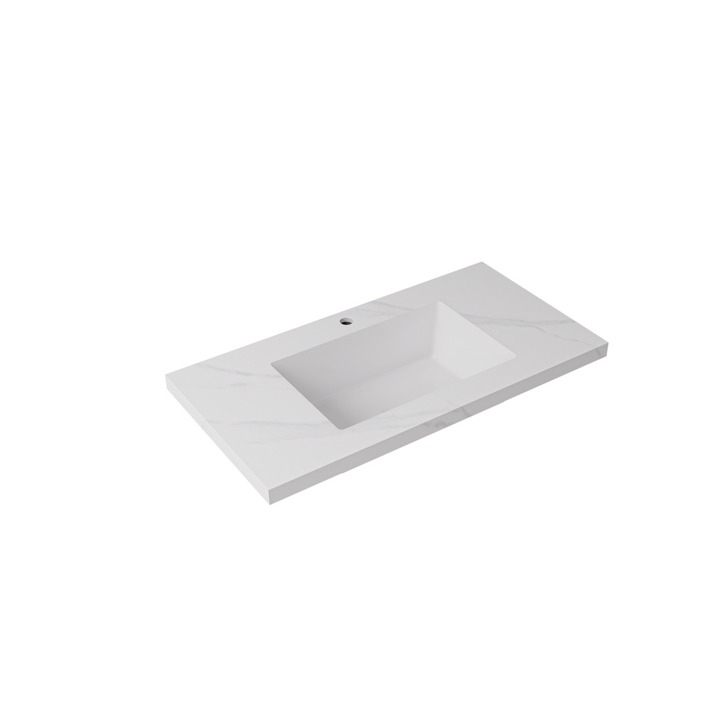 [56761] 900x460x190mm Carrara White Sintered Stone Seamlessjoined With Fine Ceramic Basin