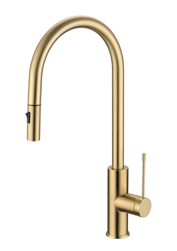 [44181] Aziz-II Pull Out Sink Mixer Brushed Gold