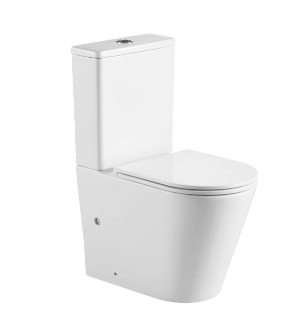 [50331] Berlin Matt White Back To Wall Toilet Suite Quiet Flushing Technology