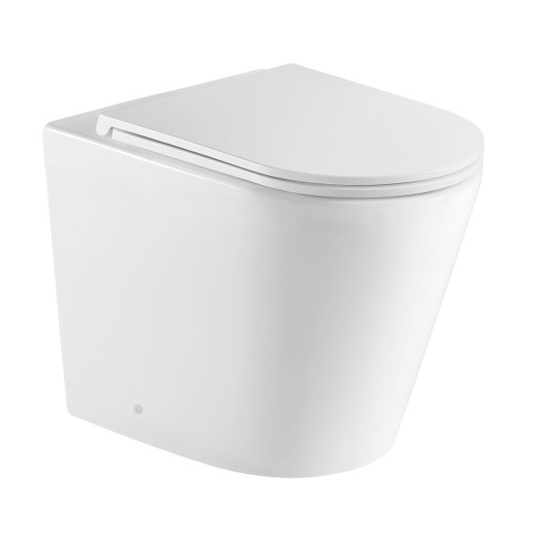 [50329] Berlin99 Matt White Floor Pan With Slim Uf Seat Cover Quiet Flushing Technology