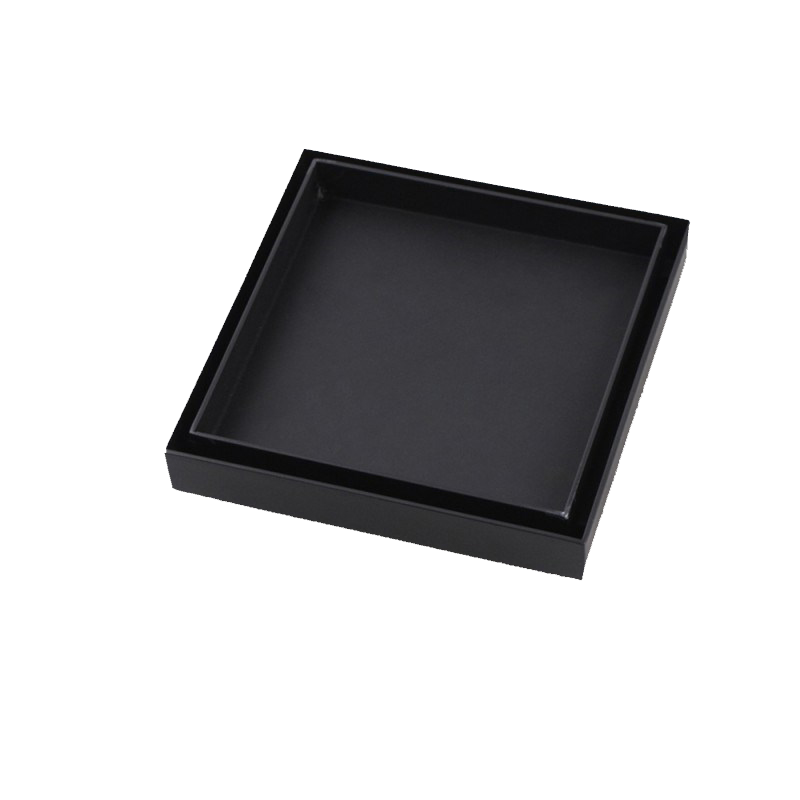 [40456] Black Shower Grate Floor Waste Drain Smart Insert Tile 120*120mm