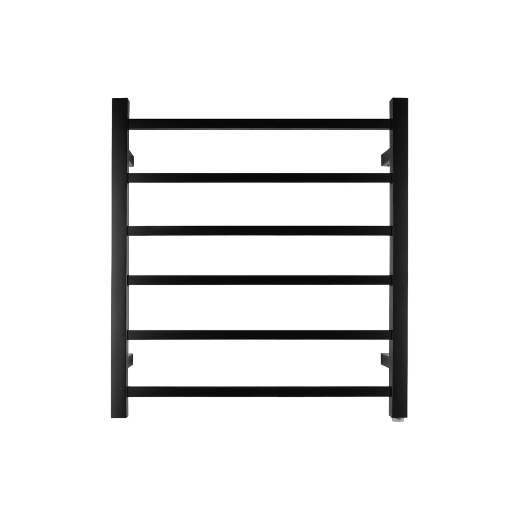 [40442] Black Square Electric Heated Towel Rack 6 Bars