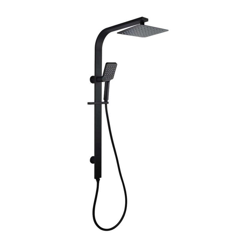 [40284] Black Square Shower Station without Shower Head and Handheld Shower(Wide Rail)