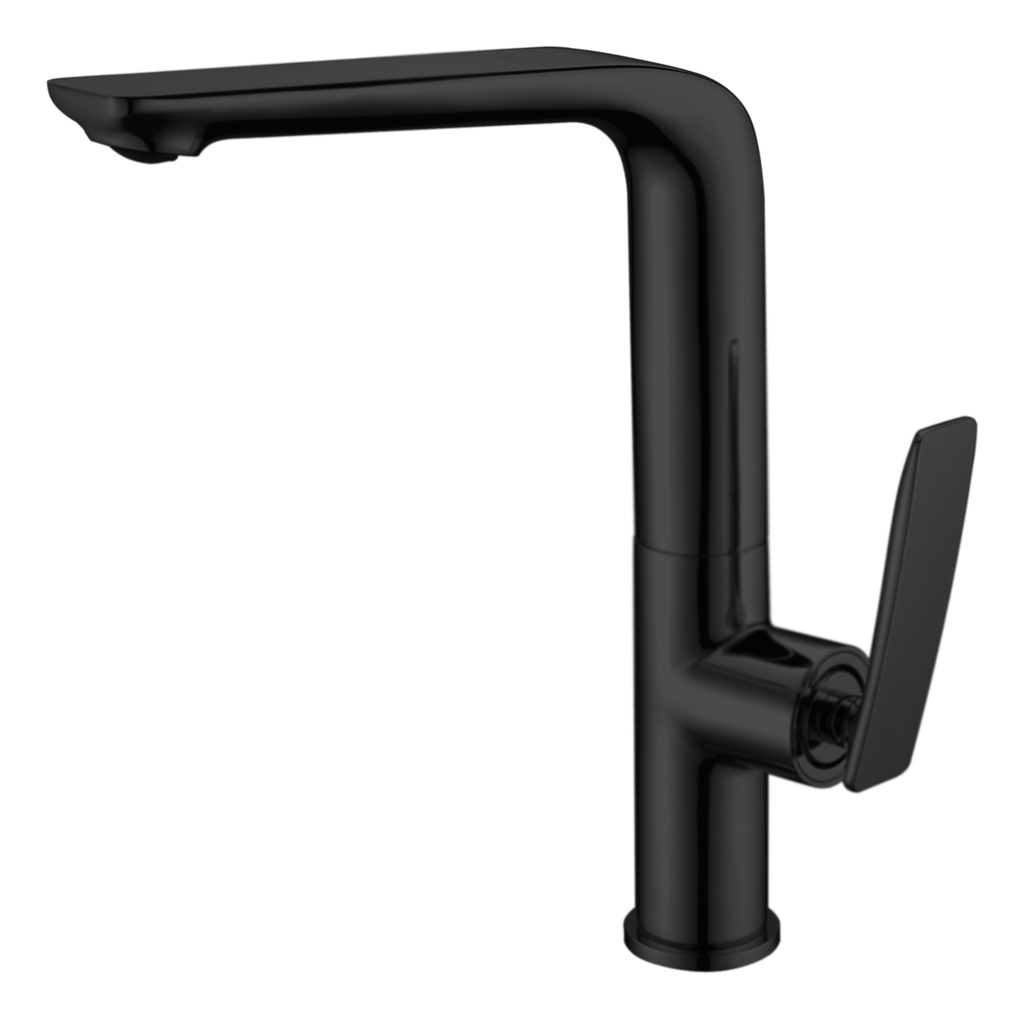 [40423] Black Swivel Flick Kitchen Sink Mixer Tap Solid Brass